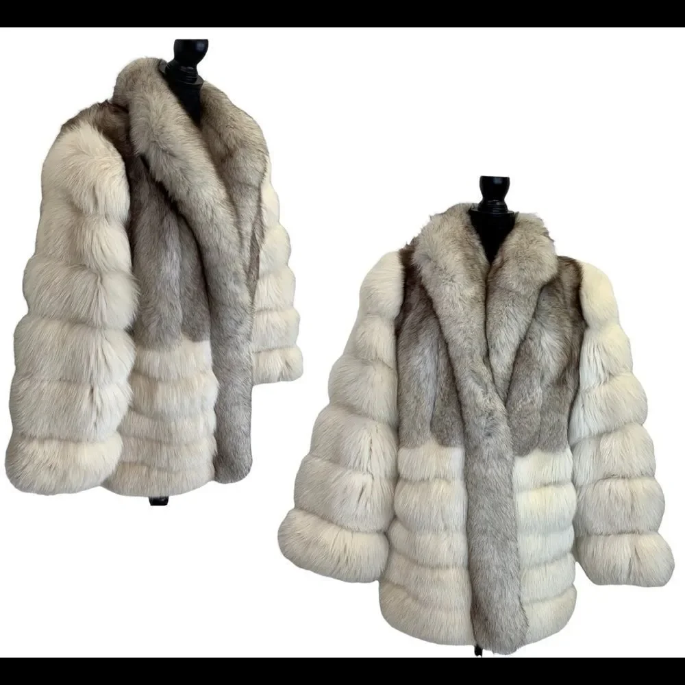 ROBERTO Cuore gorgeous luxurious Saga Fox Fur Coat Sz L - Picture 15 of 15